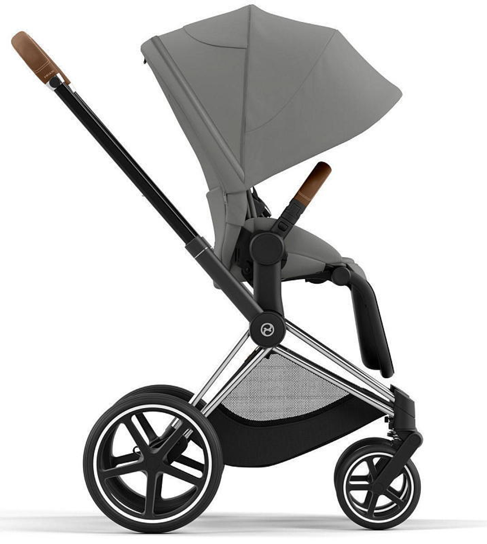 Коляска 3 в 1 Cybex Priam IV Chrome Brown complete и автокресло Cloud T i-Size Leaf Green Plus Mirage Grey