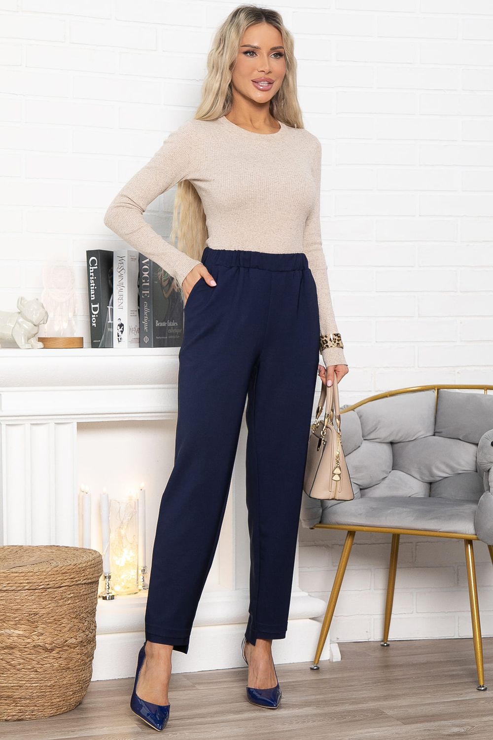 Брюки на резинке Инди (темно-синие) Б15022-8М LT Collection