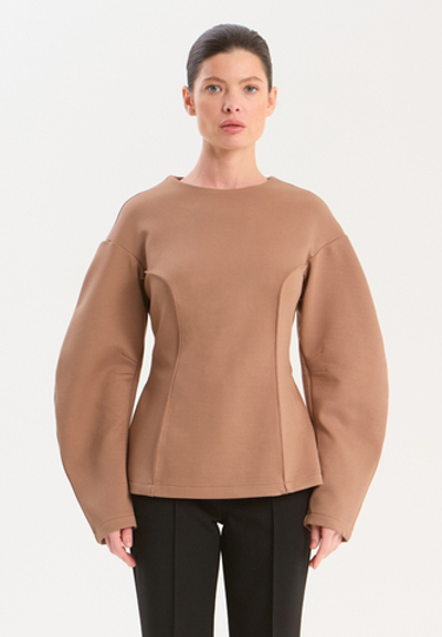 Блуза О-силуэт трикотажная