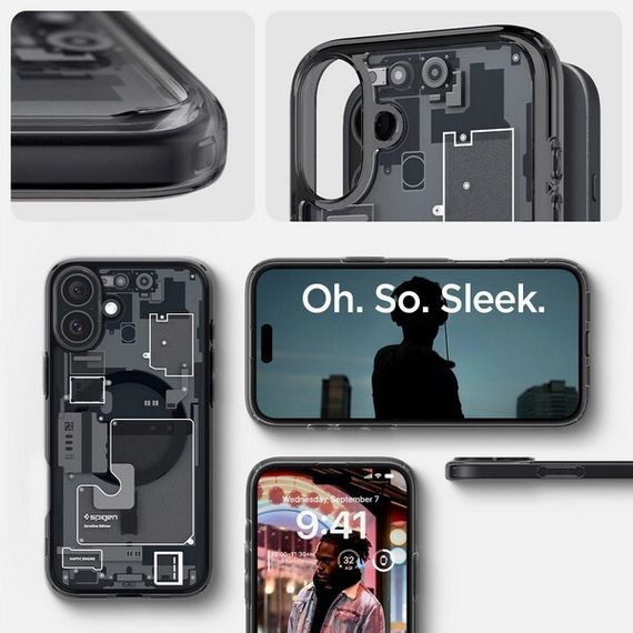 Чехол Spigen Ultra Hybrid для iPhone 16 (ACS08208) Zero One / Черный