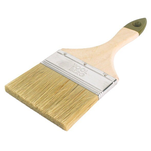Кисть плоская Микс  -  Стандарт 100мм / смесь.щет, дер.руч. TOOLBERG  (Лакра) 0111216