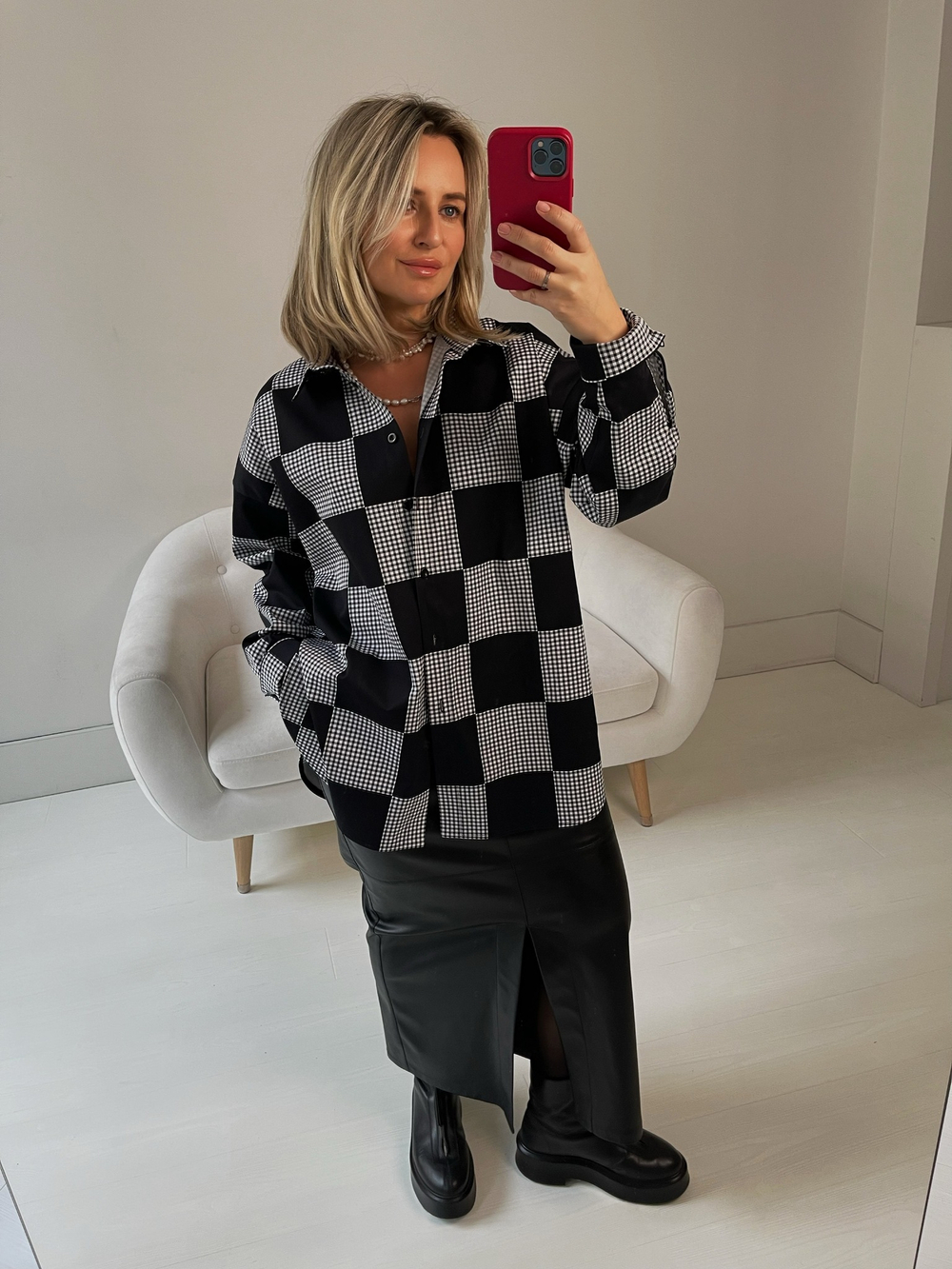 Рубашка из итальянской ткани в клетку