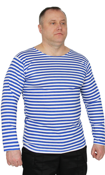 Тельняшка х/б Лето кулирка голубая полоса