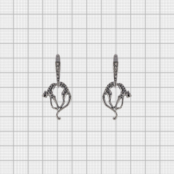 "Занга" серьги в серебряном покрытии из коллекции "Дикие кошки" от Jenavi с английским замком