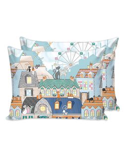 Наволочка комплект 2шт Сказка "Париж" 50х70 см, перкаль