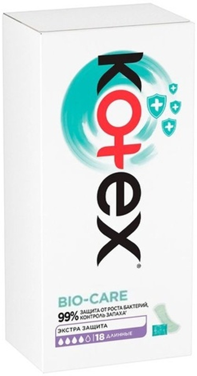 KOTEX ежедневные проклад.длинные BIO-CARE 18шт.