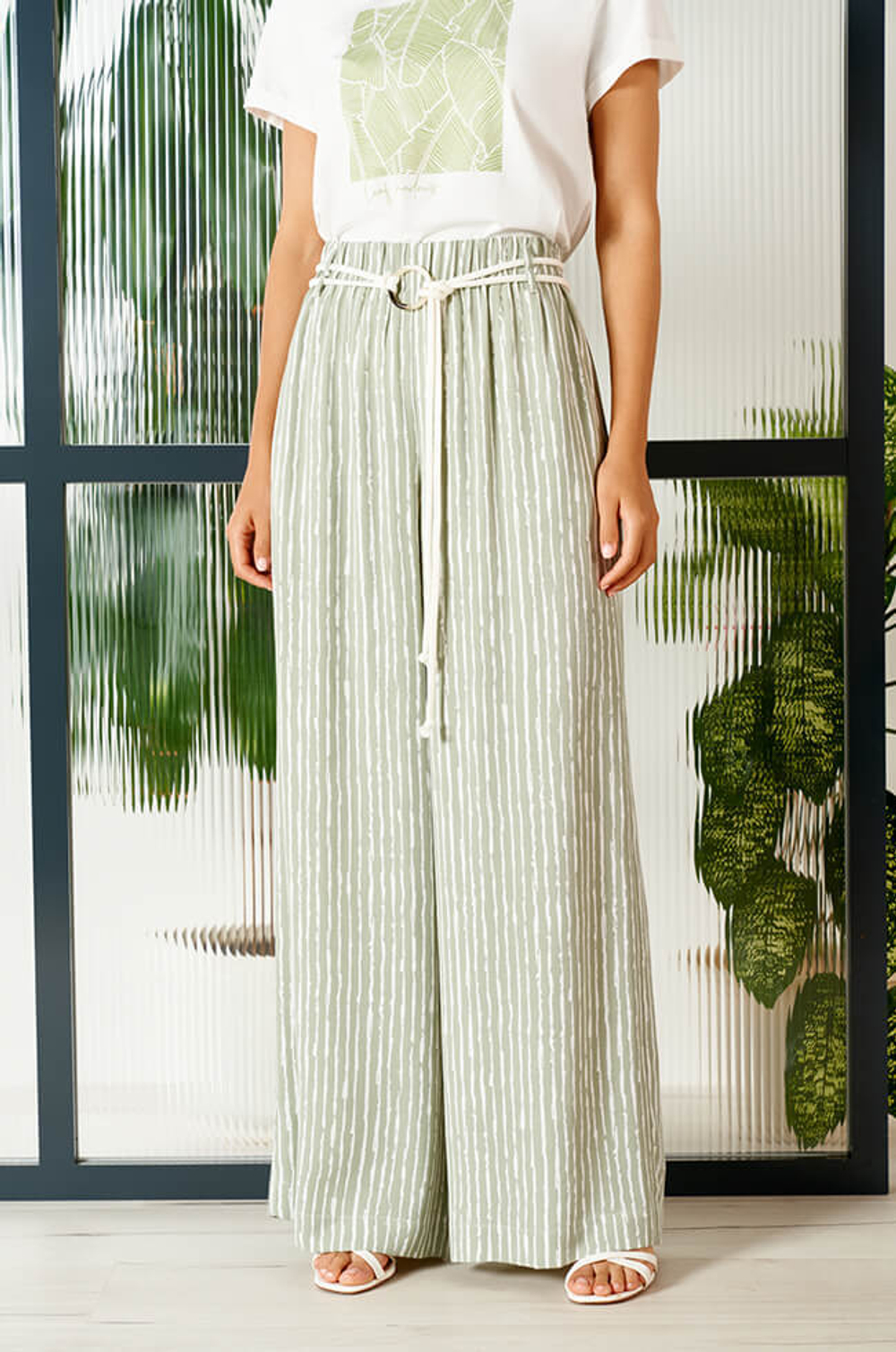 3895 Брюки женские (полынь полоска)