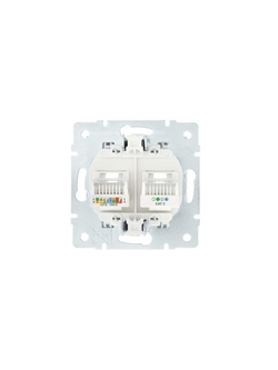 Розетка компьютерная + телефонная 1-м СП Vesna механизм бел. LEZARD 742-0288-143