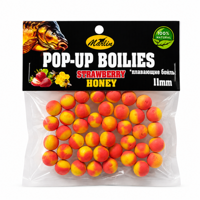 Бойлы Насадочные Плавающие "POP-UPS" в пакете №11 (20гр). Клубника/Мед