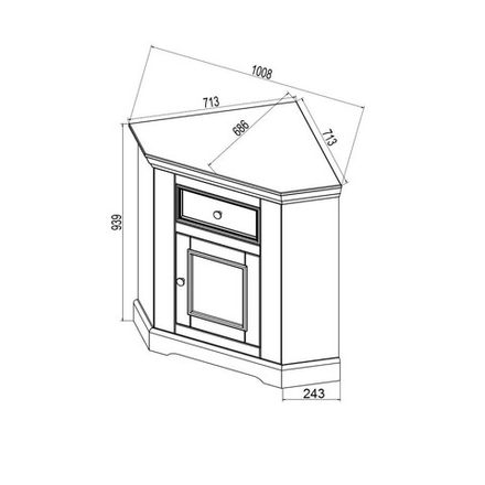 Комод «Форест» угловой 1 дверь 1 ящик