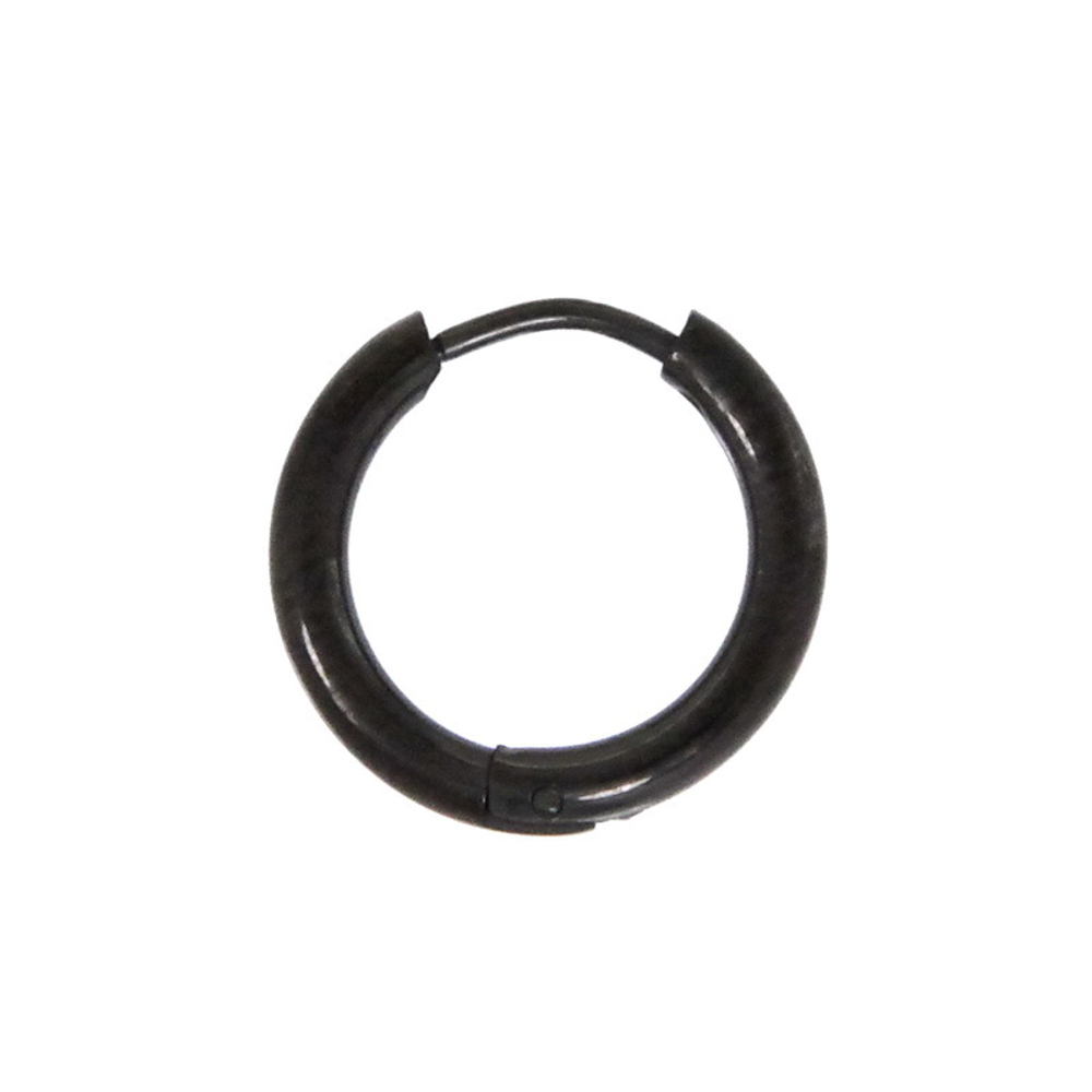 Серьга кольцо черное (2,0*10 мм)