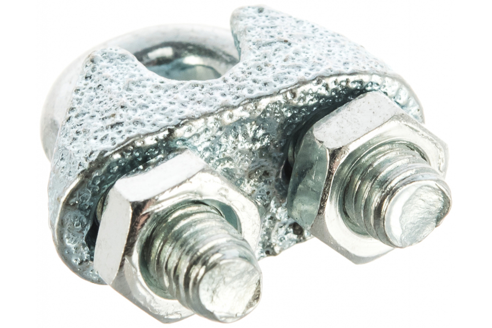 ЗАЖИМ ТРОСА СТРОЙБАТ DIN 741  5ММ (БЕЛЫЙ ЦИНК 2 ШТ)