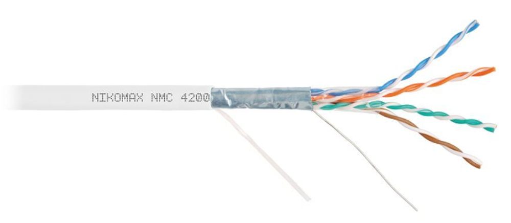 Кабель витая пара F/UTP 5e кат. 4 пары NikoMax NMC 4200C-WT