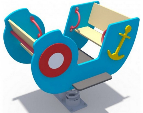 Качели на пружине в виде двухместного кораблика ИО 05411