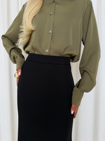 Юбка карандаш со шлицей черный