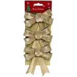 Бант на ёлку «Золотой блеск» 11 см (набор 3 шт)