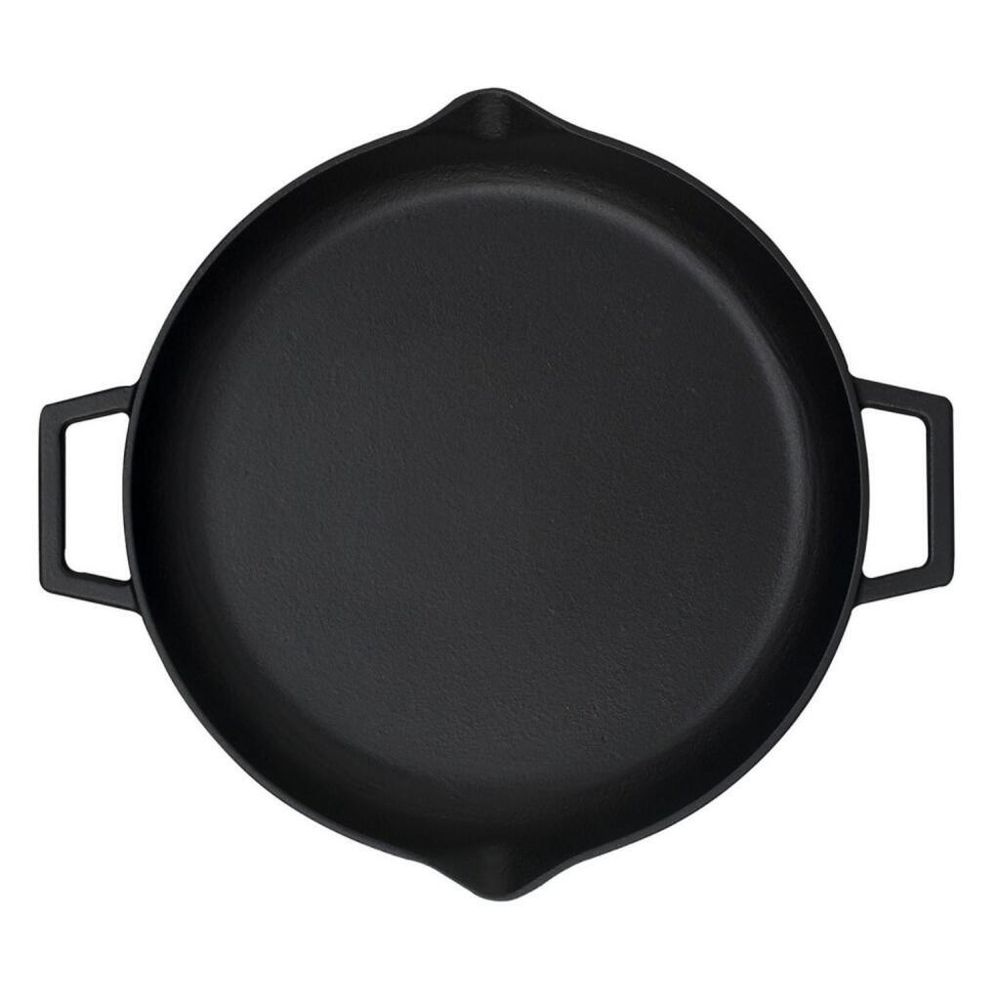 Сковорода 30 см с 2-мя ручками чугун черная ИНДУКЦИЯ LAVA