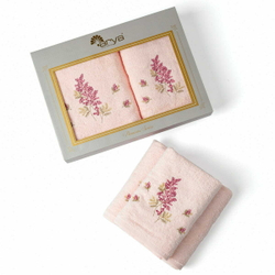 Набор полотенец 2шт 50х90,70х140 Arya home Mania розовый