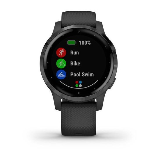 Смарт часы Garmin Vivoactive 4S, черные с серым безелем 010-02172-13