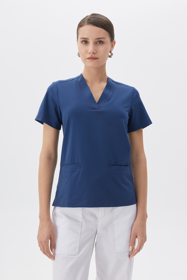 Топ медицинский женский Лаконико, индиго