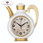 2622-002 Часы настенные чайник 26,5х24см, корпус корпус белый с золотом "Классика" "Рубин"