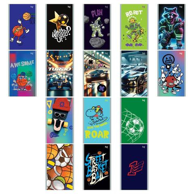 Блокнот А6 24л. на скрепке "МИКС. Мальчики" (BG)