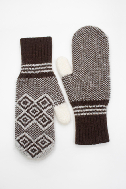 Варежки В204-13/02 коричневый/белый