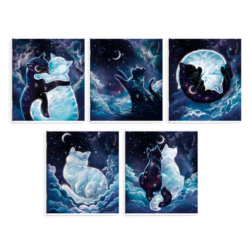 Тетрадь, 96 л, клетка, арт. 68578/ 5 НОЧНЫЕ КОТЫ /А5