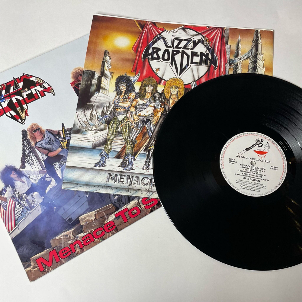 Винтажная виниловая пластинка LP Lizzy Borden Menace To Society (Holland 1986)