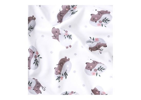 Простынь для кроватки KIDI soft от 0 до 4 лет (ёжики с цветами, трикотаж)