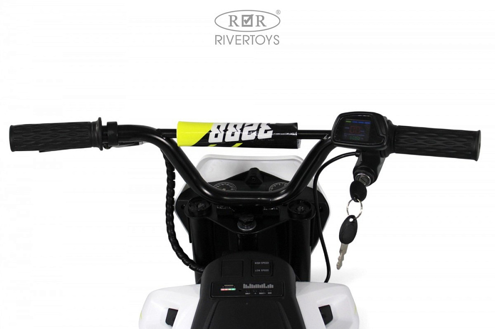 Детский электромотоцикл RiverToys E777KX E777KX--MOTO-WHITE/белый