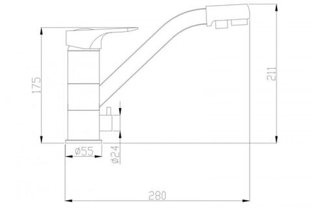Смеситель Steel Hammer SH 321 BLACK CR для кухонной мойки