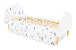 Детская кровать Бельмарко Stumpa Облако Домики ч/б