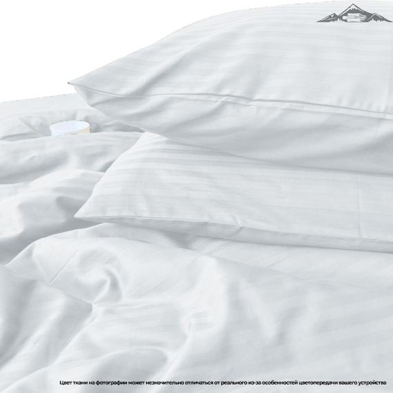 Сатин-страйп "Белый" полоса 1х1 | ш.220 см | 130 г/м²