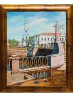 Картина маслом У моста Леонтьев