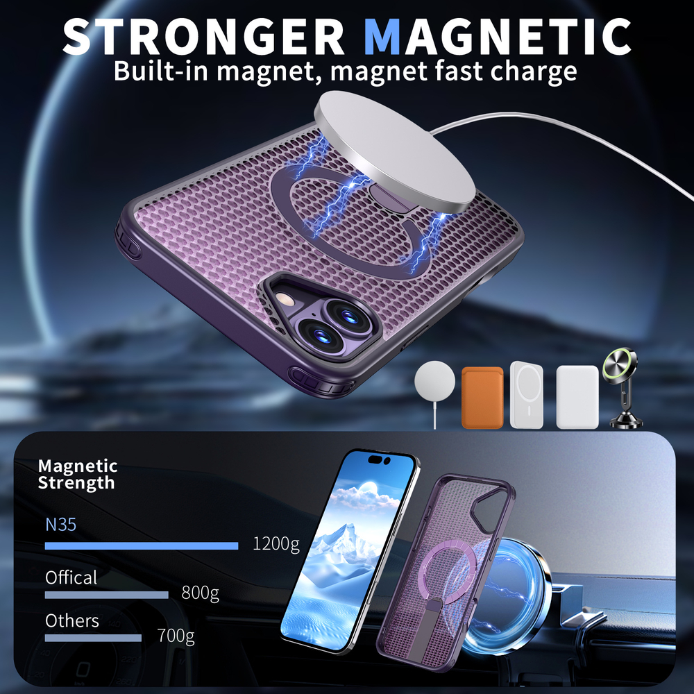 Прозрачный чехол Mesh Pro Magnetic Case для iPhone 16 Plus