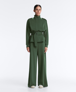 Oysho Куртка с поясом, зеленый