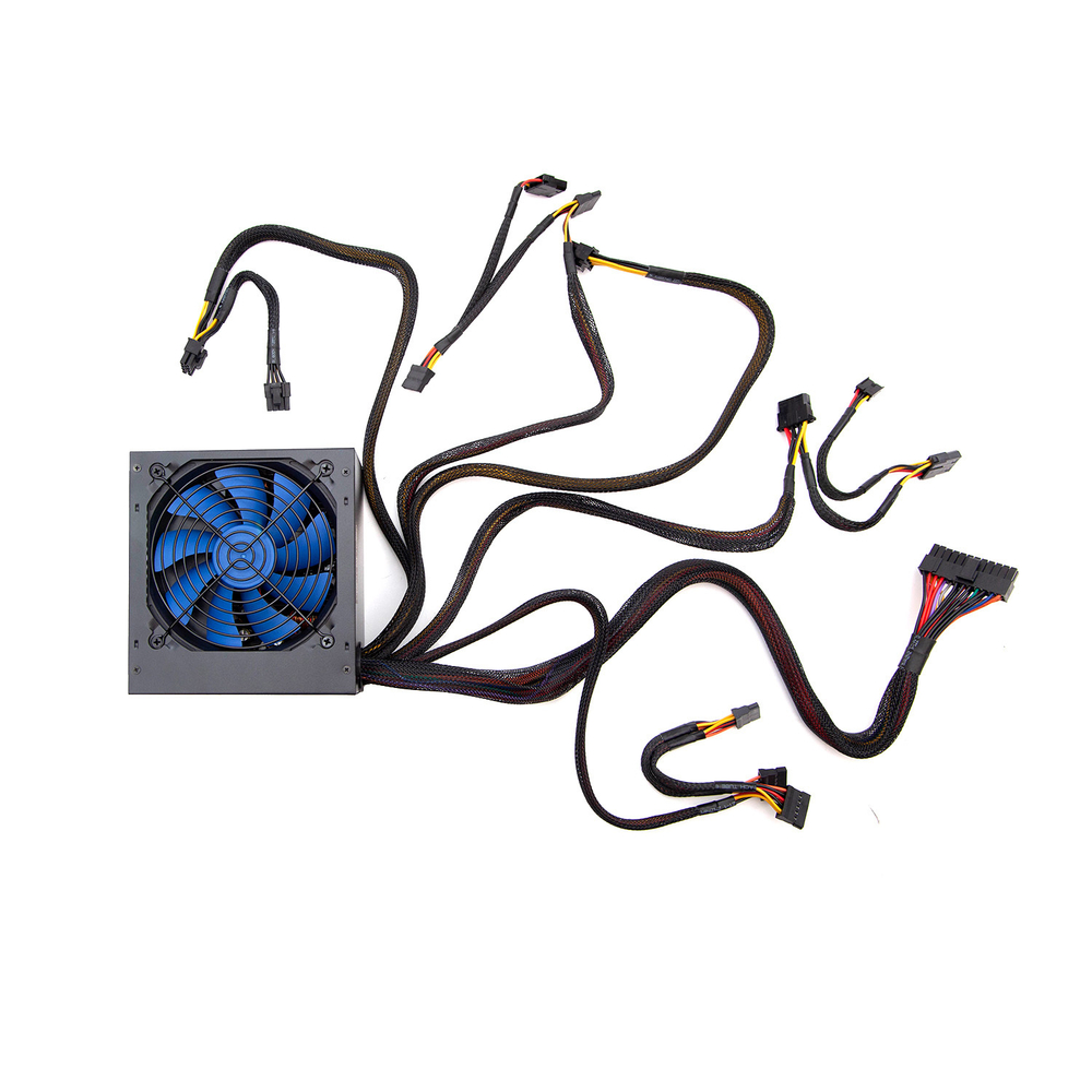 Блок питания ATX Mastero M500, 500W, 80+, Bulk, APFC, 1x4+4pin, 2x6+2PIN, 5xSATA, 3xMOLEX, 1xFDD (M500-120BFV1-BLK)