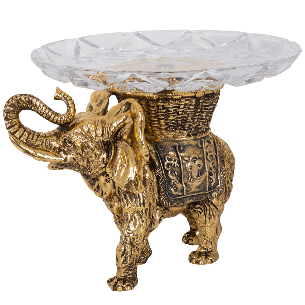 Фруктовница-конфетница Слон Джайпурарт Бронза