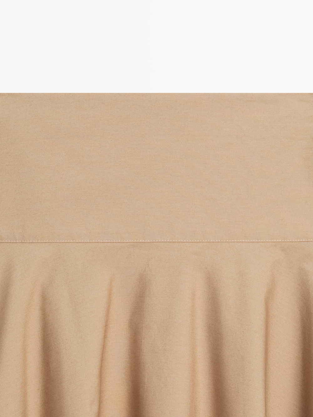 Massimo Dutti Юбка миди с воланами на кокетке, цвет верблюжьей шерсти