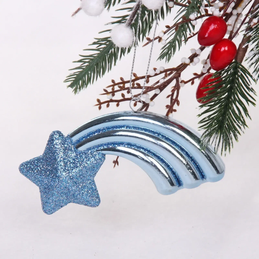 Ёлочная игрушка «Звезда желаний» 11*5*1,5 см, голубой