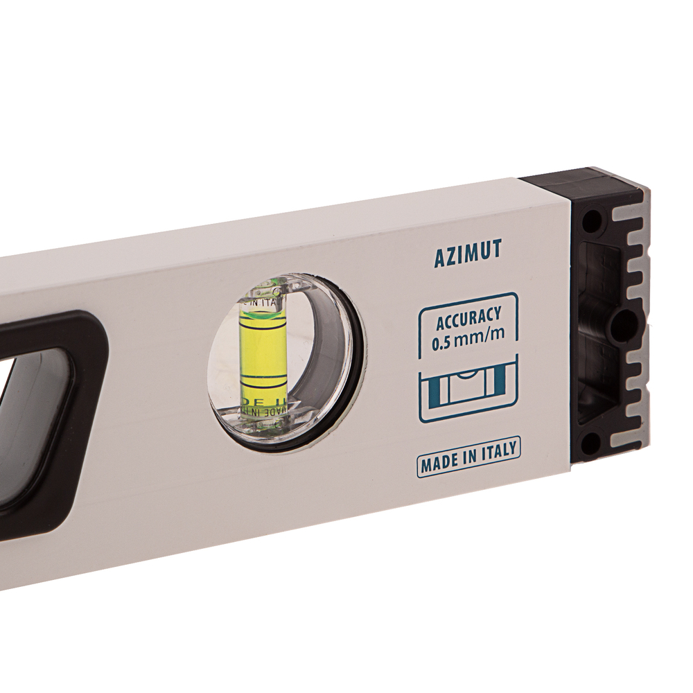 Уровень алюминиевый, 600 мм, усиленный, рукоятки, фрезерованный, 3 глазка, магнитный Gross