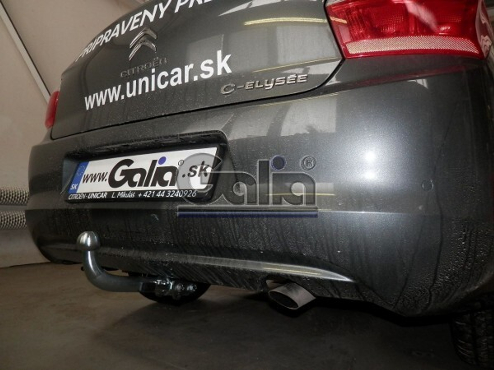 Фаркоп оцинкованный Galia C064A для Citroen C-Elysee 2013-, Peugeot 301 2013-(паспорт и сертификат в комплекте)(без электрики)