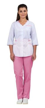 Костюм женский "Ольга" (белый/розовый)