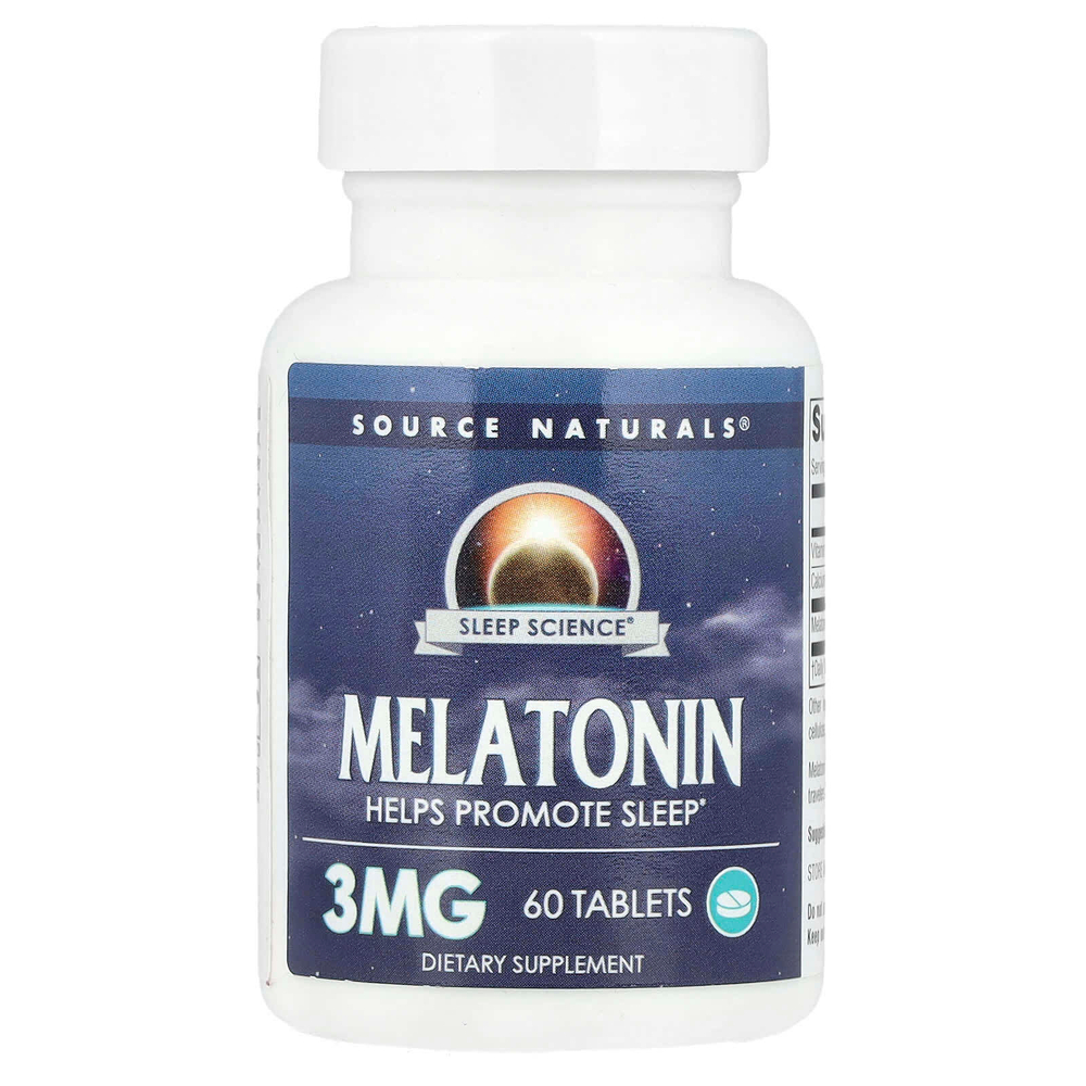 Source Naturals, мелатонин, 60 таблеток