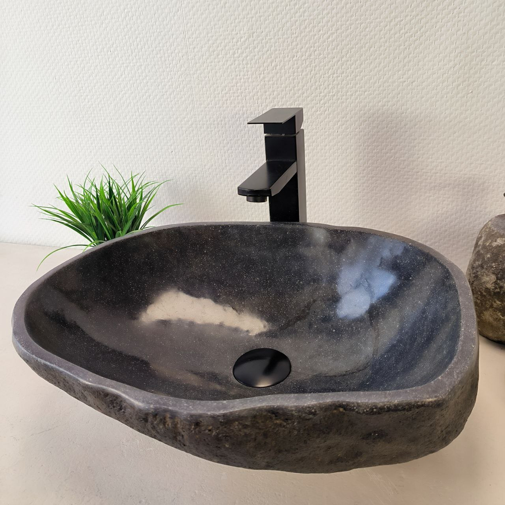 Раковина из речного камня RS-66032 47х36х15 из натурального камня