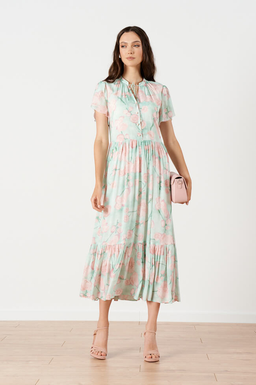 51668 Платье женское (мятный принт)