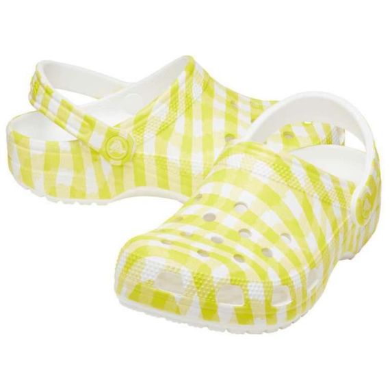 Crocs Classic Gingham Clog 'White Yellow'