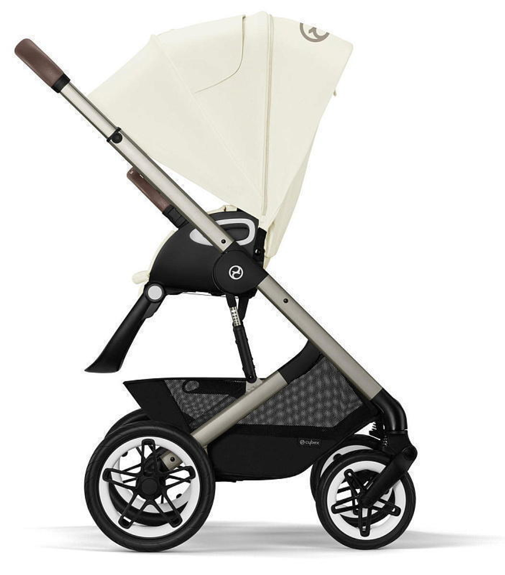 Коляска Cybex Talos S Lux TPE complete Aton S2 Ocean Blue 3 в 1 Seashell Beige с дождевиками