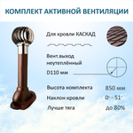 Турбодефлектор TD110 НСТ, вент.выход 110 не утепленный, проходной элемент для металлочерепицы Каскад , коричневый